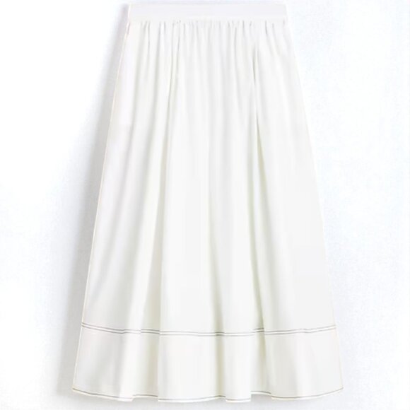 J. Crew Contrast-stitch midi skirt in cotton poplin Size 12 - Picture 3 of 11